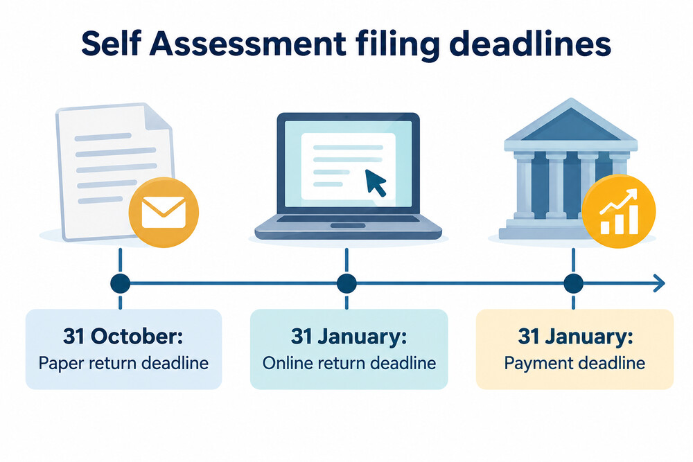 A calendar showing the 31 October paper deadline and the 31 January online deadline