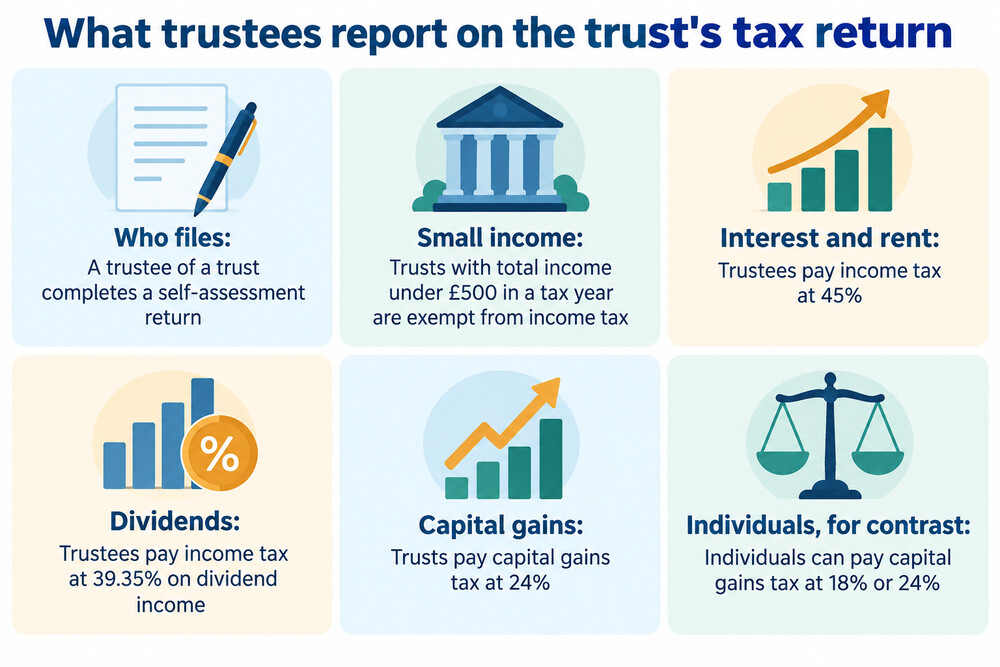 A trust and estate tax return form as a trustee would receive it from HMRC